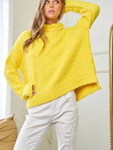 Load image into Gallery viewer, Cozy Mock Sweater- Yellow
